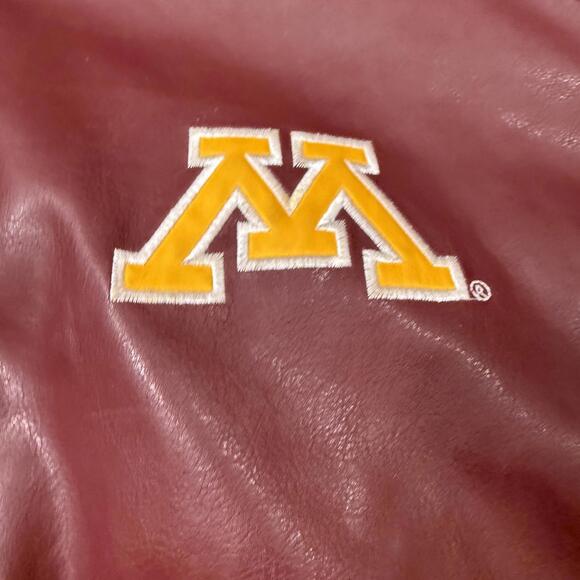 Steve & Barry’s Minnesota Golden Gophers Bomber Jacket Faux Leather Coat Mens XL - Picture 4 of 9